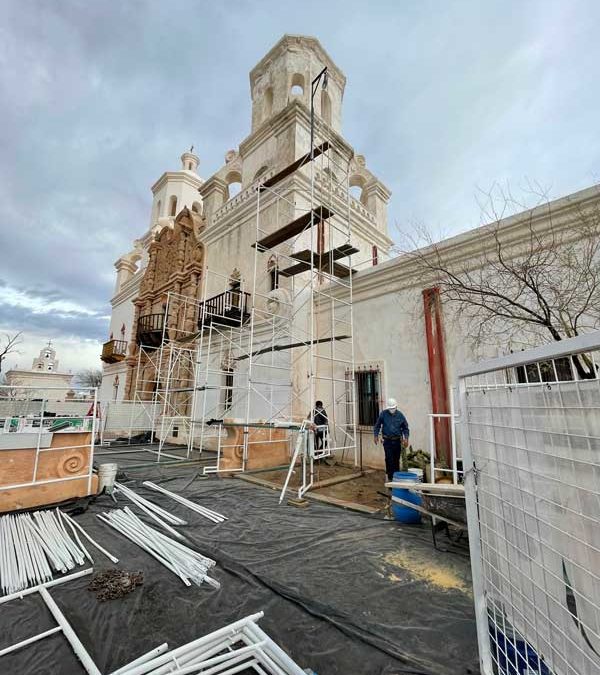 Conservation of Mission San Xavier’s East Tower underway; work to be completed within a year
